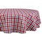 Contemporary Home Living Tartan Plaid Round Cotton Tablecloth - 70" - White and Red